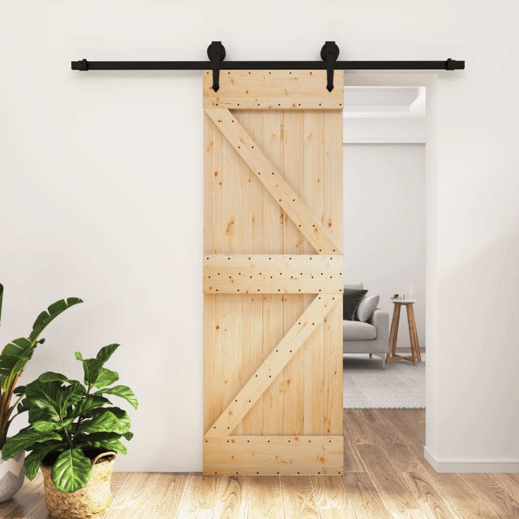 vidaXL Ușă glisantă cu set de feronerie 70x210 cm, lemn masiv de pin vidaXL Ușă glisantă cu set de feronerie 70x210 cm, lemn masiv de pin