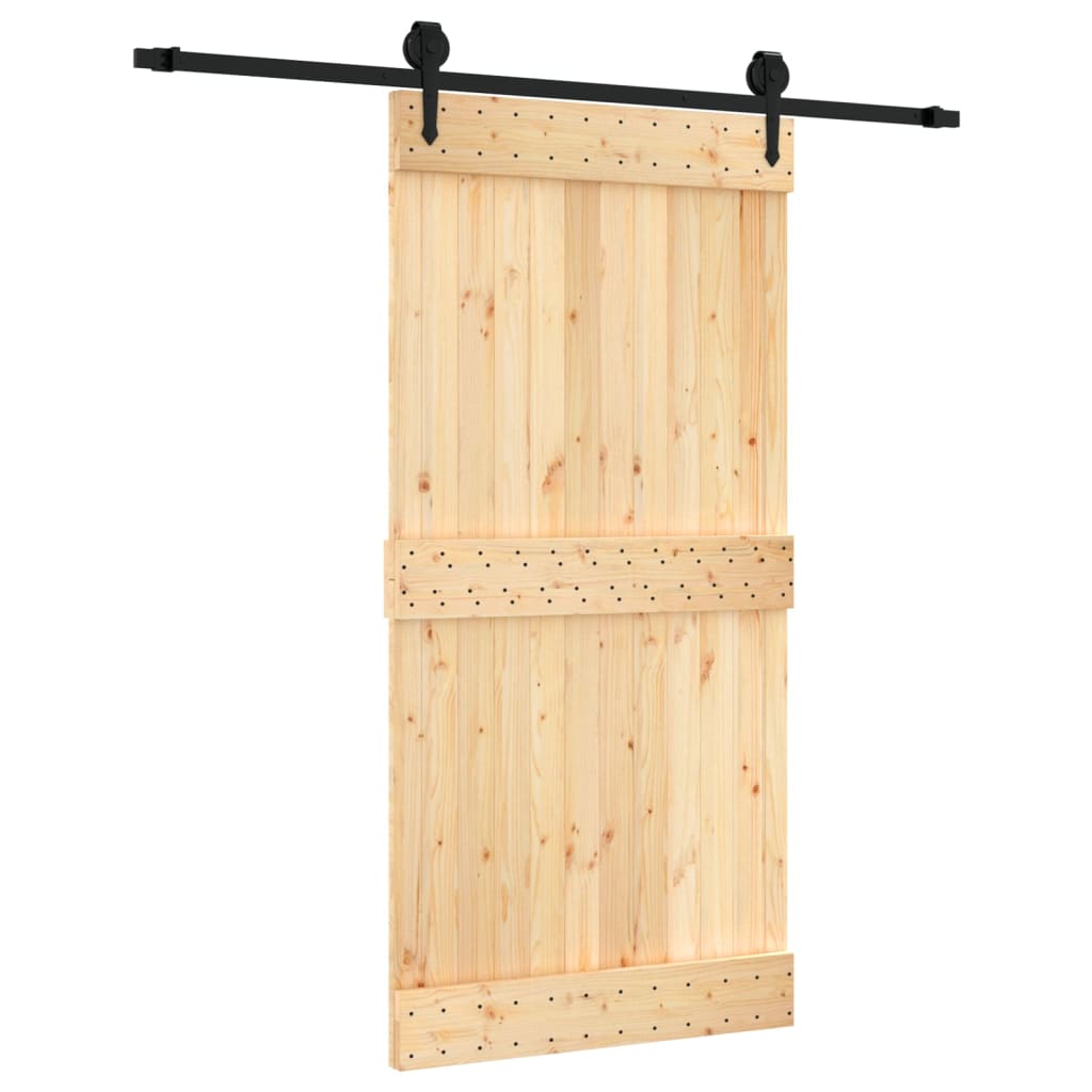 vidaXL Ușă glisantă cu set feronerie, 100x210 cm, lemn masiv de pin