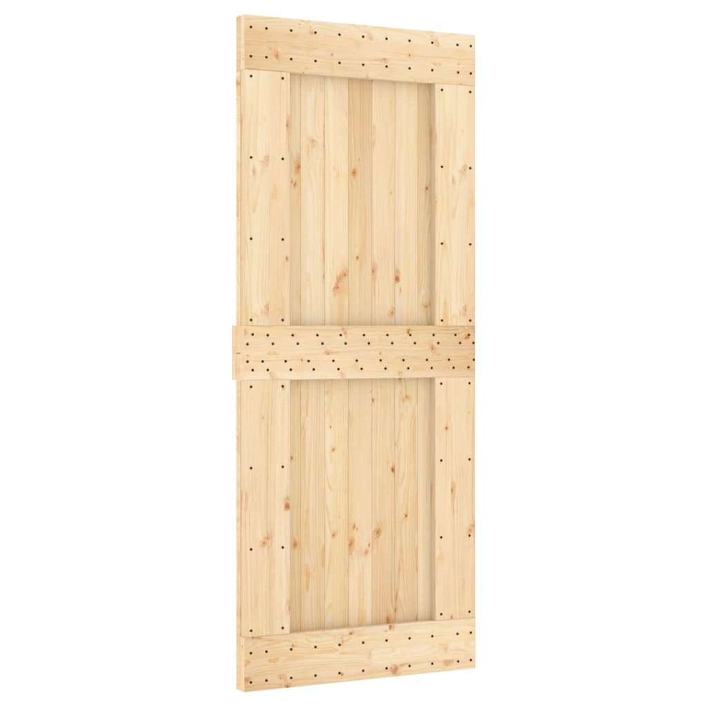 vidaXL Ușă glisantă cu set de feronerie 85x210 cm, lemn masiv de pin vidaXL Ușă glisantă cu set de feronerie 85x210 cm, lemn masiv de pin