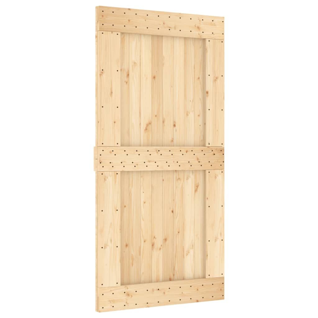 vidaXL Ușă glisantă cu set feronerie, 100x210 cm, lemn masiv de pin vidaXL Ușă glisantă cu set feronerie, 100x210 cm, lemn masiv de pin