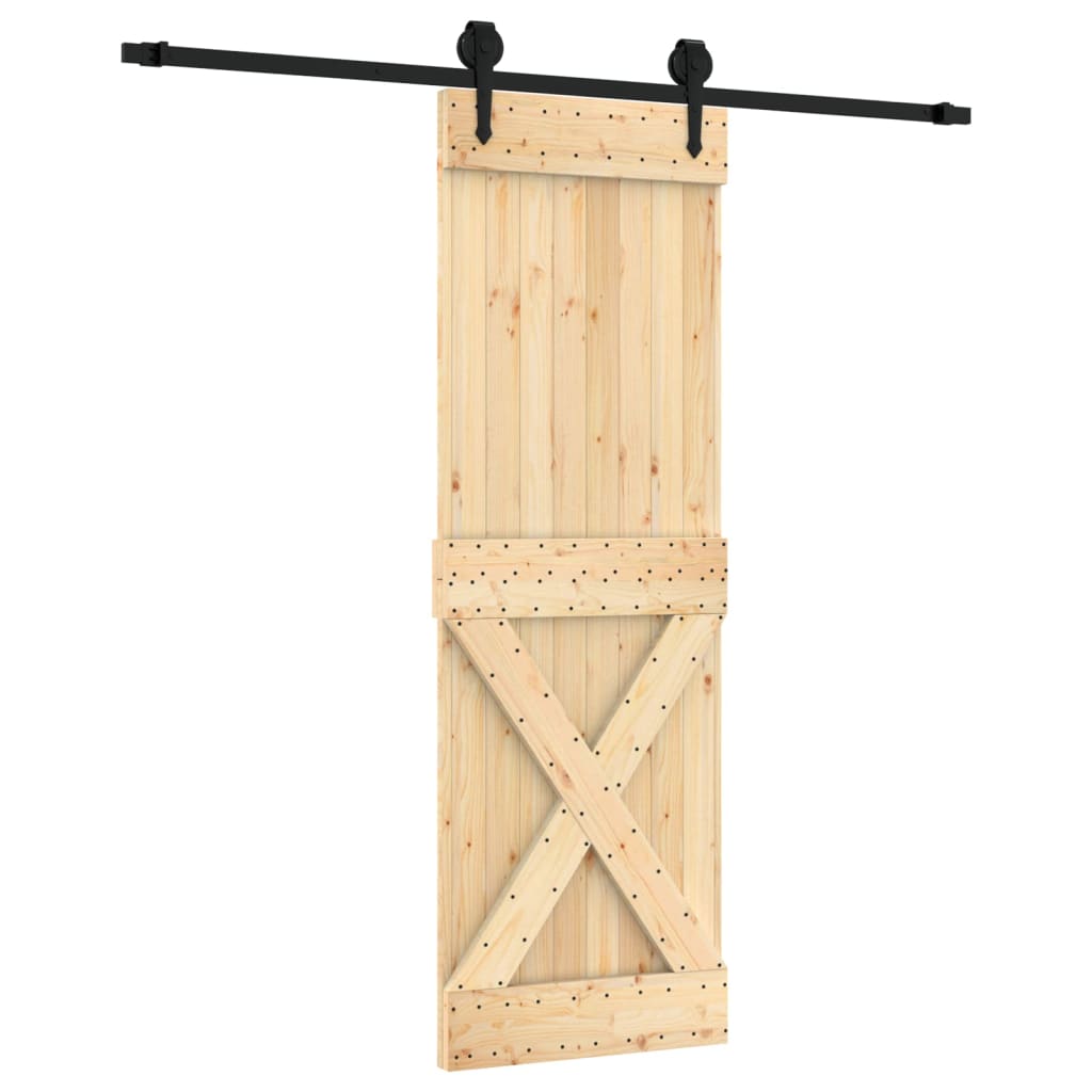 vidaXL Ușă glisantă cu set de feronerie 70x210 cm, lemn masiv de pin vidaXL Ușă glisantă cu set de feronerie 70x210 cm, lemn masiv de pin