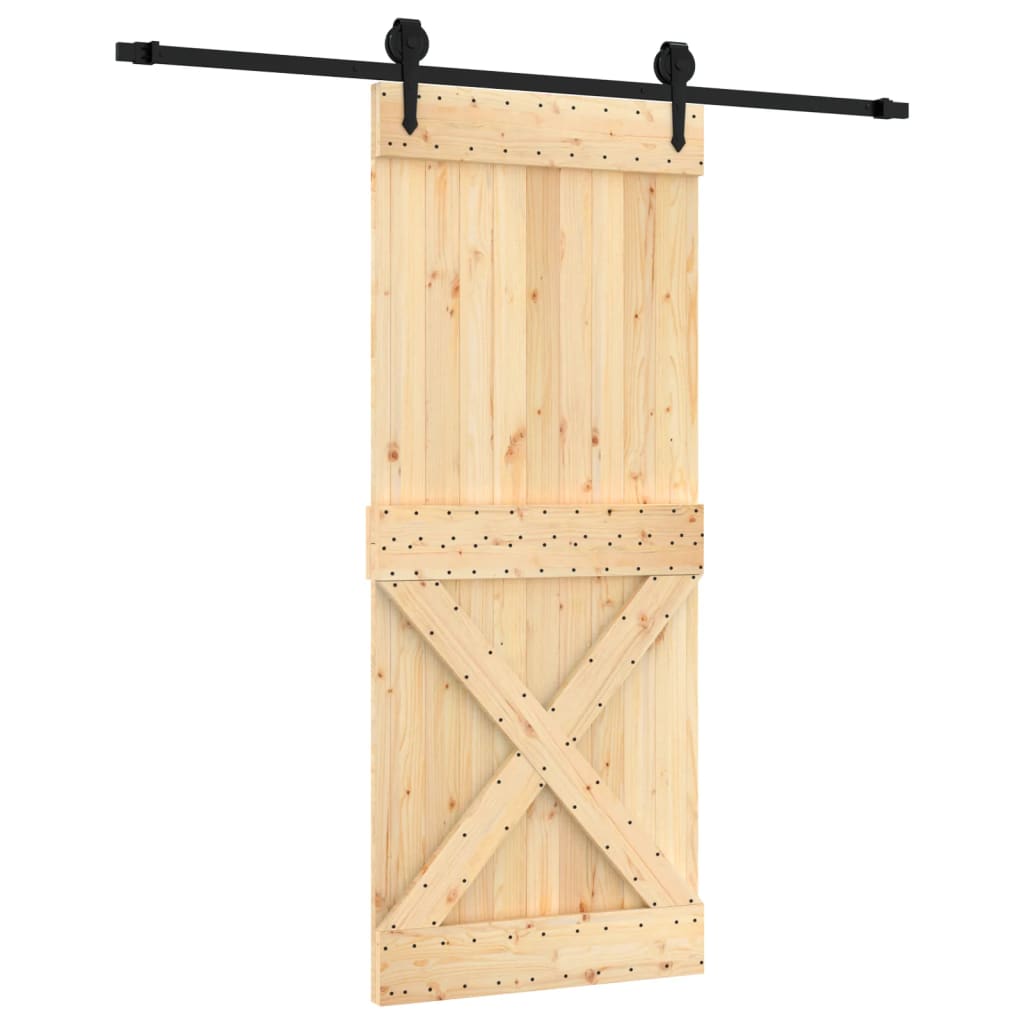 vidaXL Ușă glisantă cu set de feronerie 85x210 cm, lemn masiv de pin vidaXL Ușă glisantă cu set de feronerie 85x210 cm, lemn masiv de pin