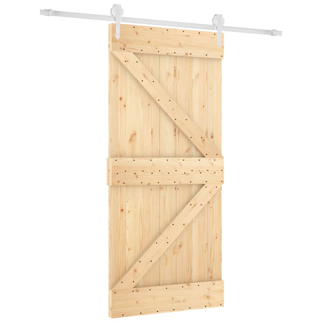 vidaXL Ușă glisantă cu set de feronerie 95x210 cm, lemn masiv de pin vidaXL Ușă glisantă cu set de feronerie 95x210 cm, lemn masiv de pin