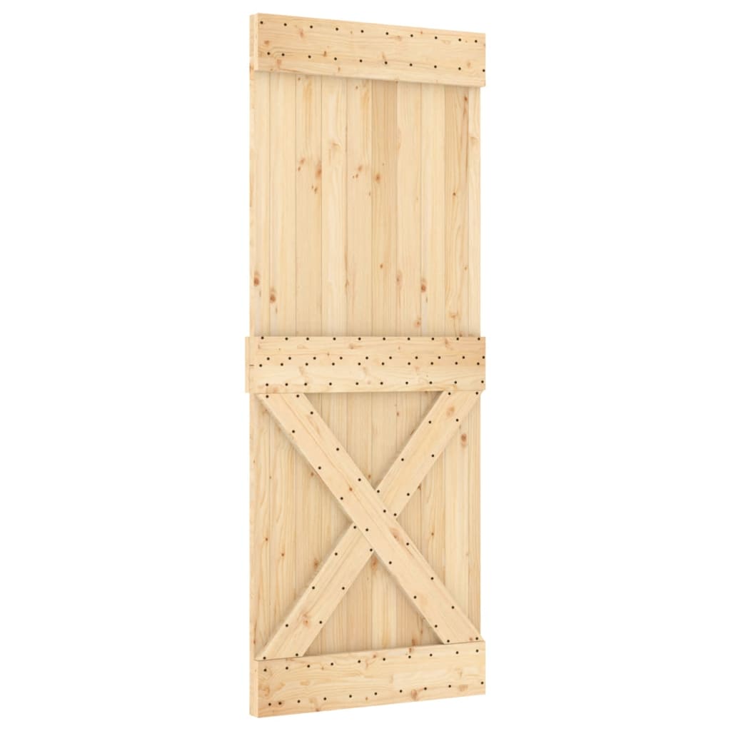 vidaXL Ușă glisantă cu set feronerie, 90x210 cm, lemn masiv de pin vidaXL Ușă glisantă cu set feronerie, 90x210 cm, lemn masiv de pin