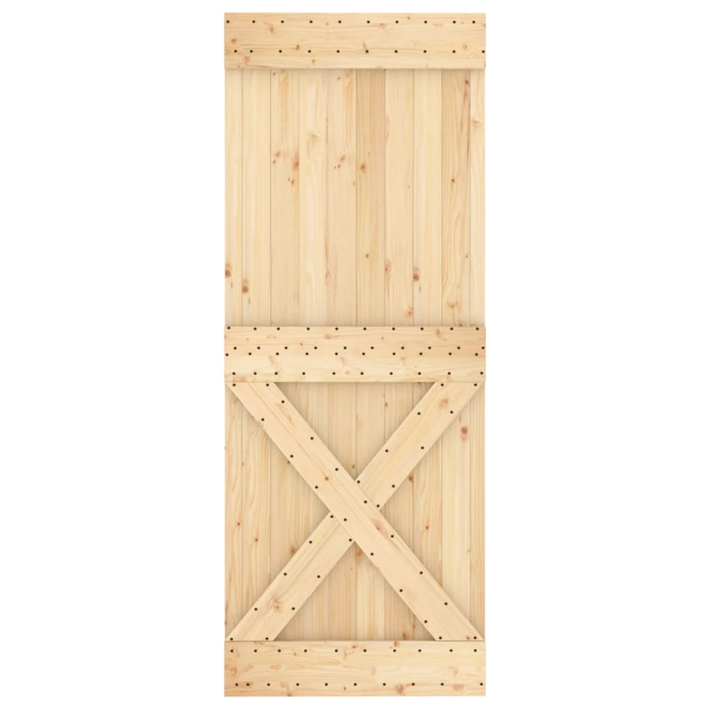 vidaXL Ușă glisantă cu set feronerie, 90x210 cm, lemn masiv de pin vidaXL Ușă glisantă cu set feronerie, 90x210 cm, lemn masiv de pin