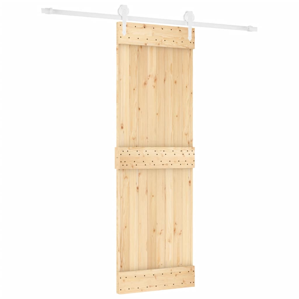 vidaXL Ușă glisantă cu set de feronerie 70x210 cm, lemn masiv de pin vidaXL Ușă glisantă cu set de feronerie 70x210 cm, lemn masiv de pin