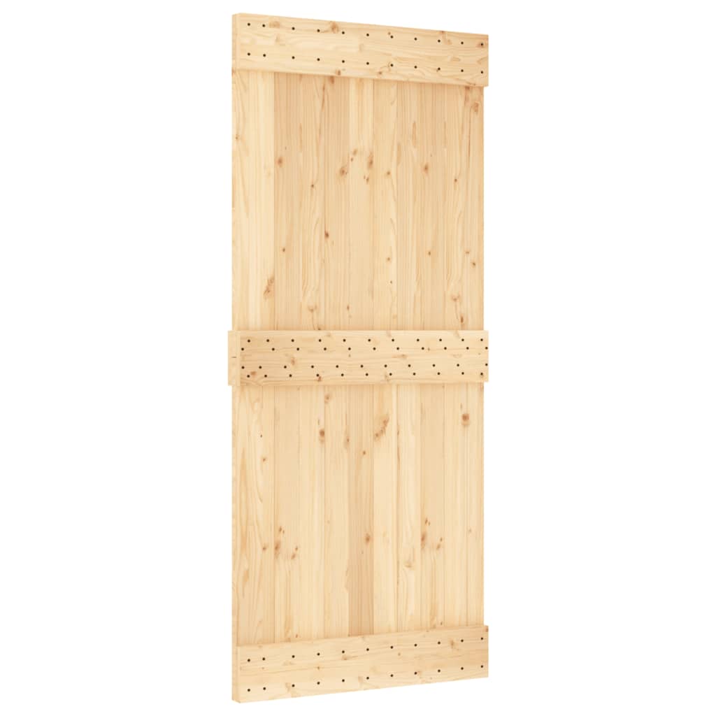 vidaXL Ușă glisantă cu set feronerie, 90x210 cm, lemn masiv de pin vidaXL Ușă glisantă cu set feronerie, 90x210 cm, lemn masiv de pin
