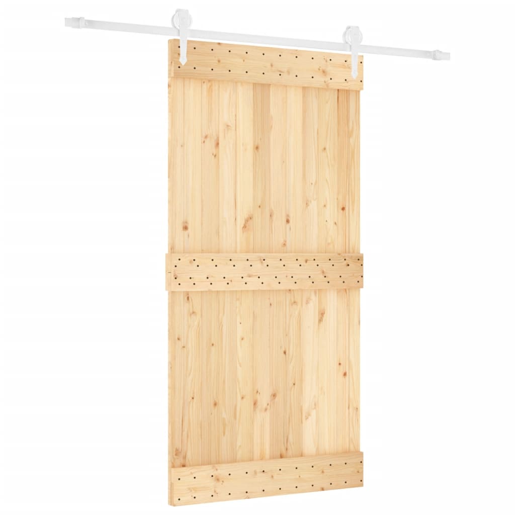 vidaXL Ușă glisantă cu set feronerie, 100x210 cm, lemn masiv de pin vidaXL Ușă glisantă cu set feronerie, 100x210 cm, lemn masiv de pin