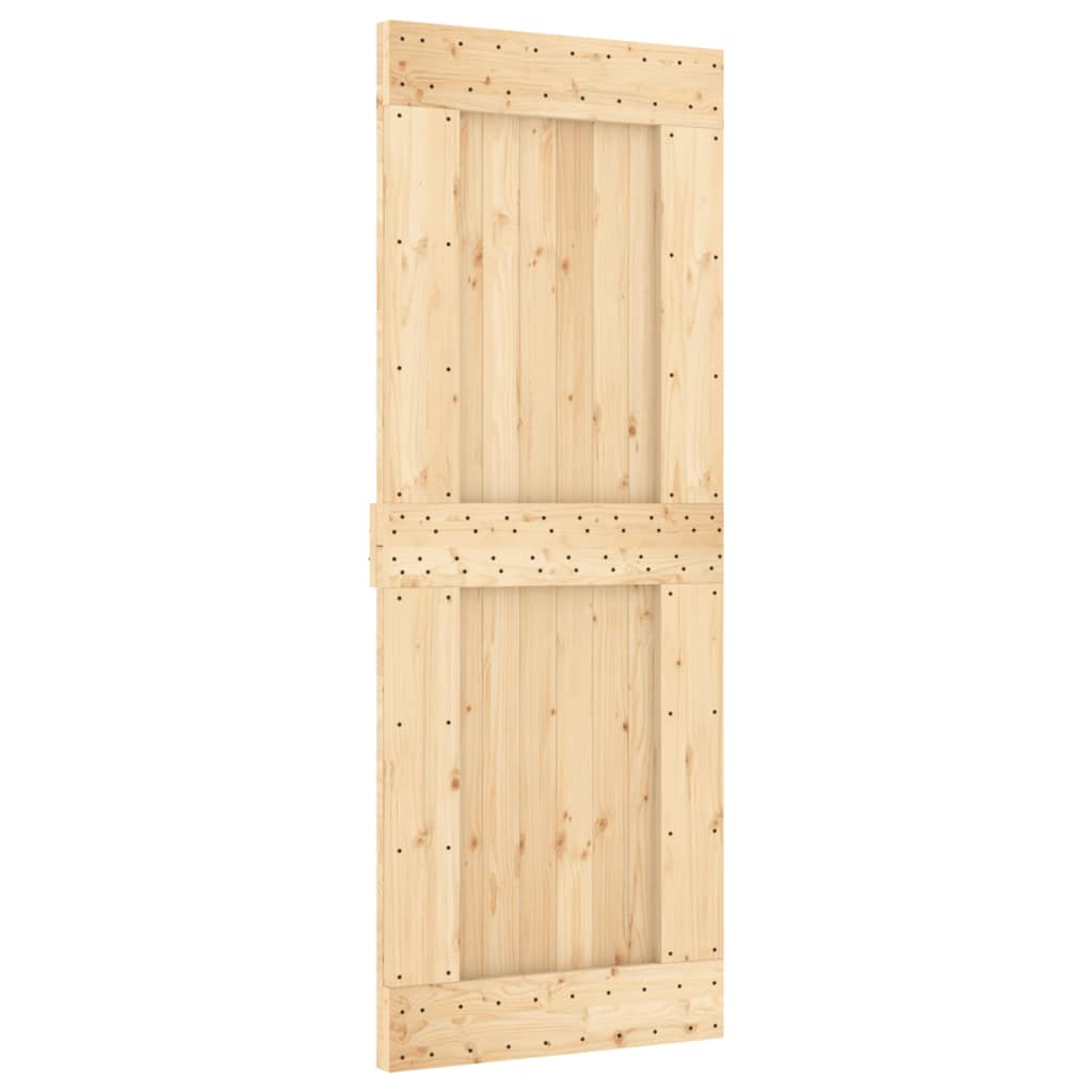 vidaXL Ușă glisantă cu set de feronerie 80x210 cm, lemn masiv de pin vidaXL Ușă glisantă cu set de feronerie 80x210 cm, lemn masiv de pin