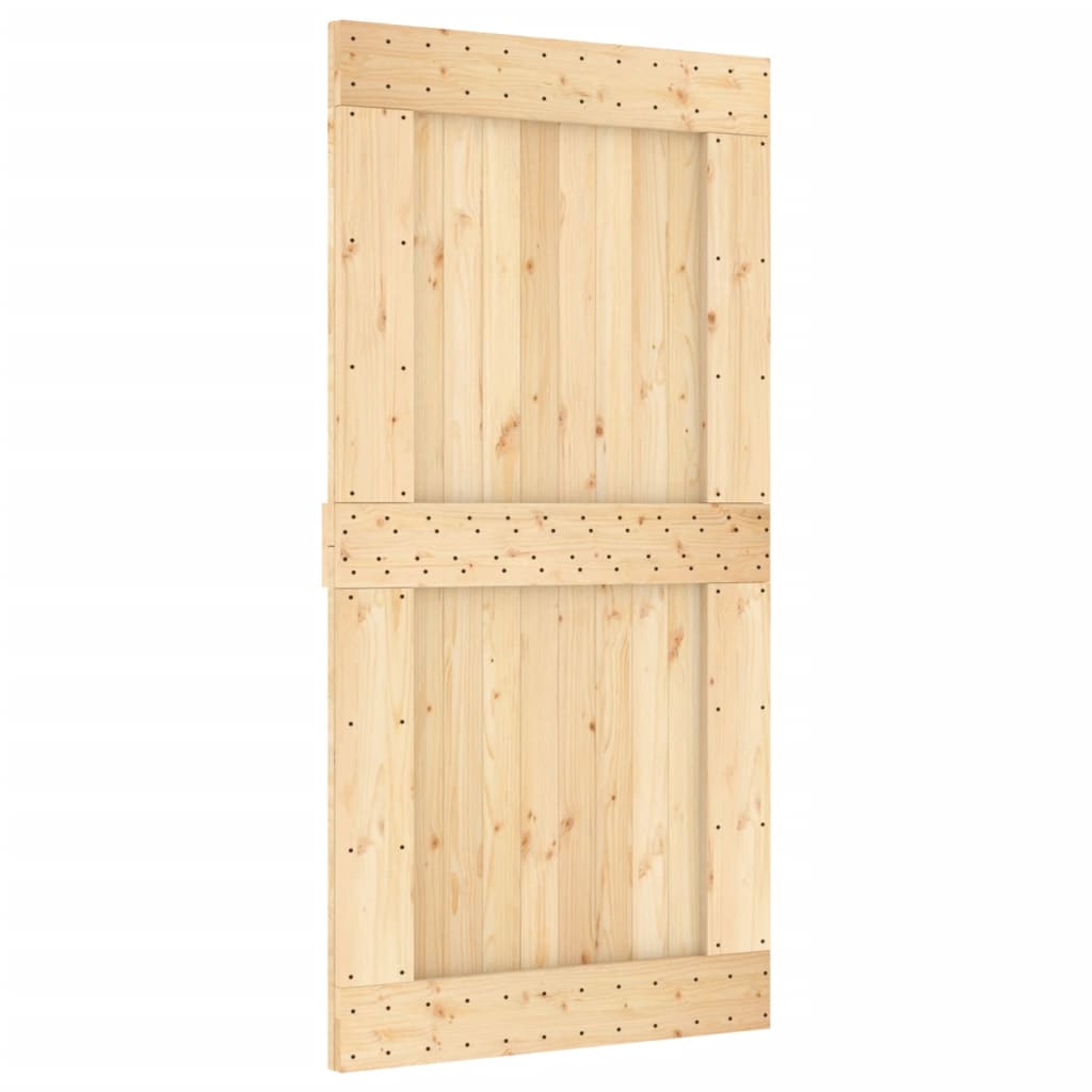vidaXL Ușă glisantă cu set feronerie, 100x210 cm, lemn masiv de pin vidaXL Ușă glisantă cu set feronerie, 100x210 cm, lemn masiv de pin