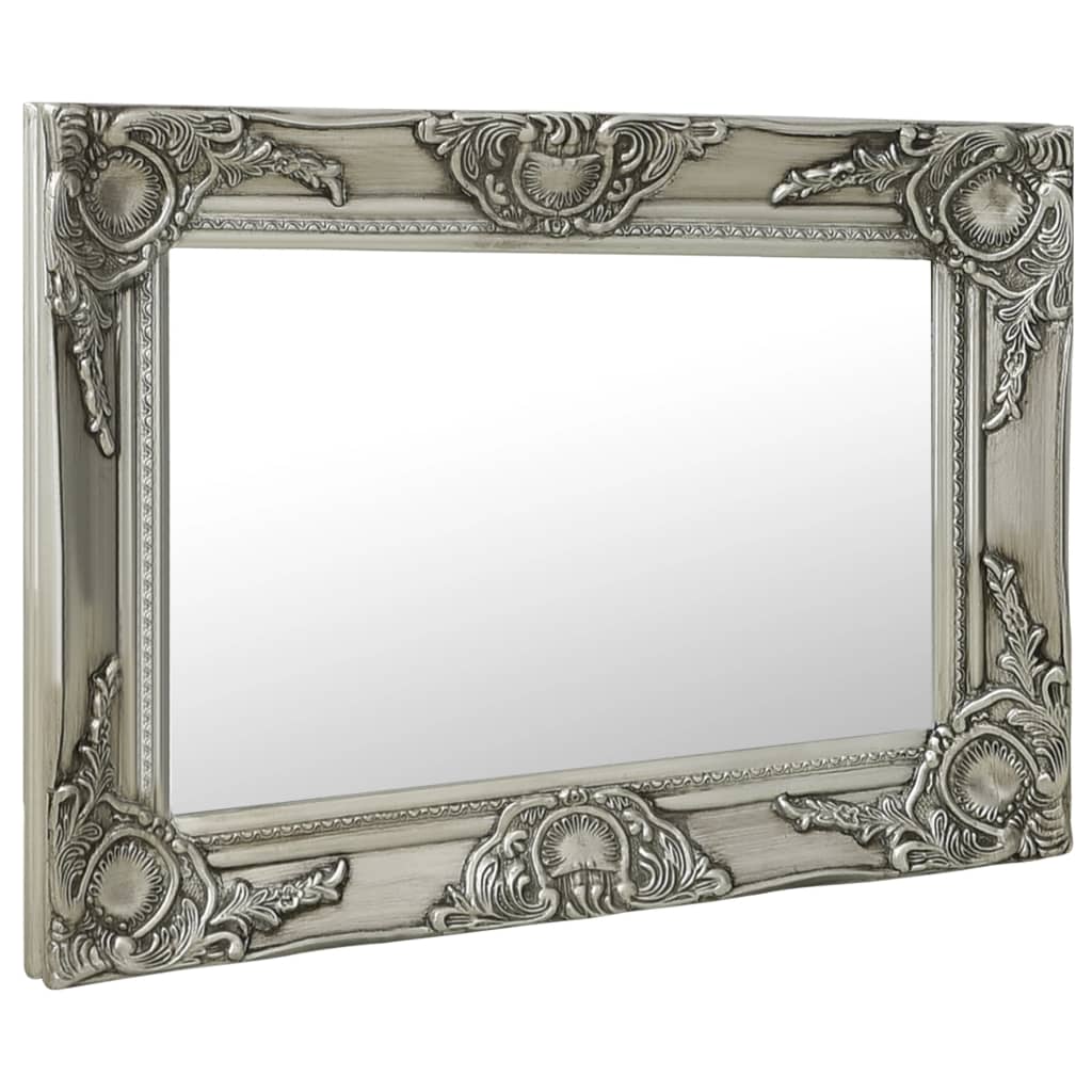 vidaXL Oglindă de perete în stil baroc, argintiu, 60 x 40 cm vidaXL Oglindă de perete în stil baroc, argintiu, 60 x 40 cm