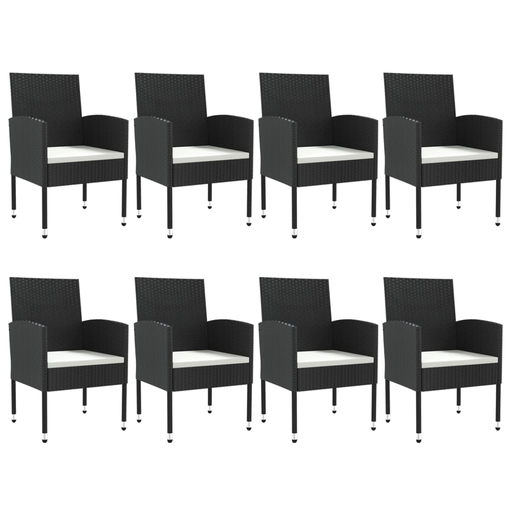 vidaXL Set mobilier de grădină, 9 piese, negru, poliratan și oțel vidaXL Set mobilier de grădină, 9 piese, negru, poliratan și oțel