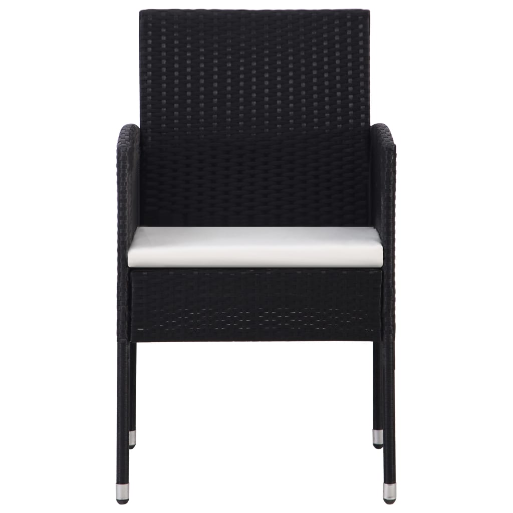 vidaXL Set mobilier de grădină, 9 piese, negru, poliratan și oțel vidaXL Set mobilier de grădină, 9 piese, negru, poliratan și oțel