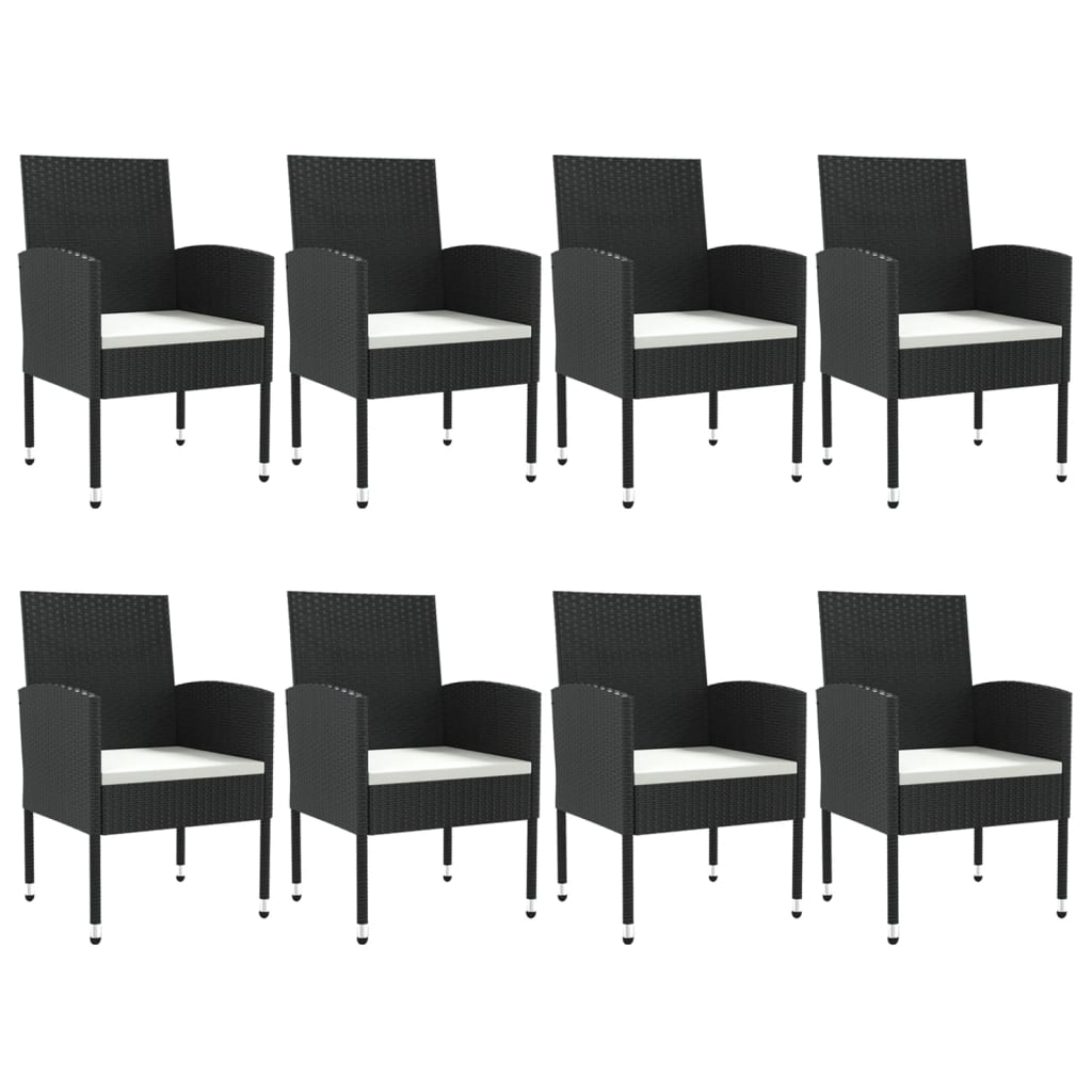 vidaXL Set mobilier de grădină, 9 piese, negru, poliratan și oțel vidaXL Set mobilier de grădină, 9 piese, negru, poliratan și oțel