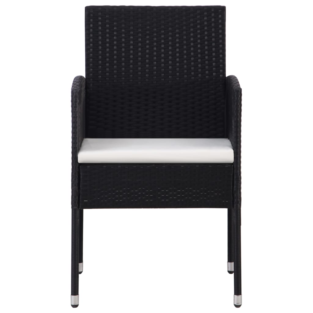 vidaXL Set mobilier de grădină, 9 piese, negru, poliratan și oțel vidaXL Set mobilier de grădină, 9 piese, negru, poliratan și oțel