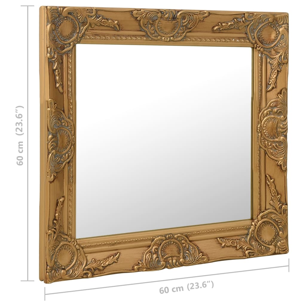 vidaXL Oglindă de perete în stil baroc, auriu, 60 x 60 cm vidaXL Oglindă de perete în stil baroc, auriu, 60 x 60 cm