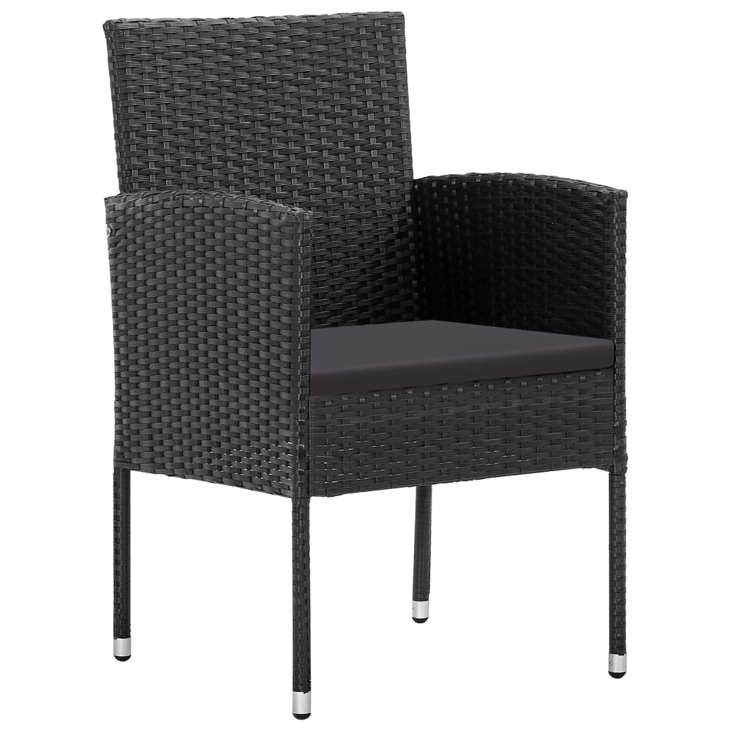 vidaXL Set mobilier de grădină, 9 piese, negru, poliratan și oțel vidaXL Set mobilier de grădină, 9 piese, negru, poliratan și oțel