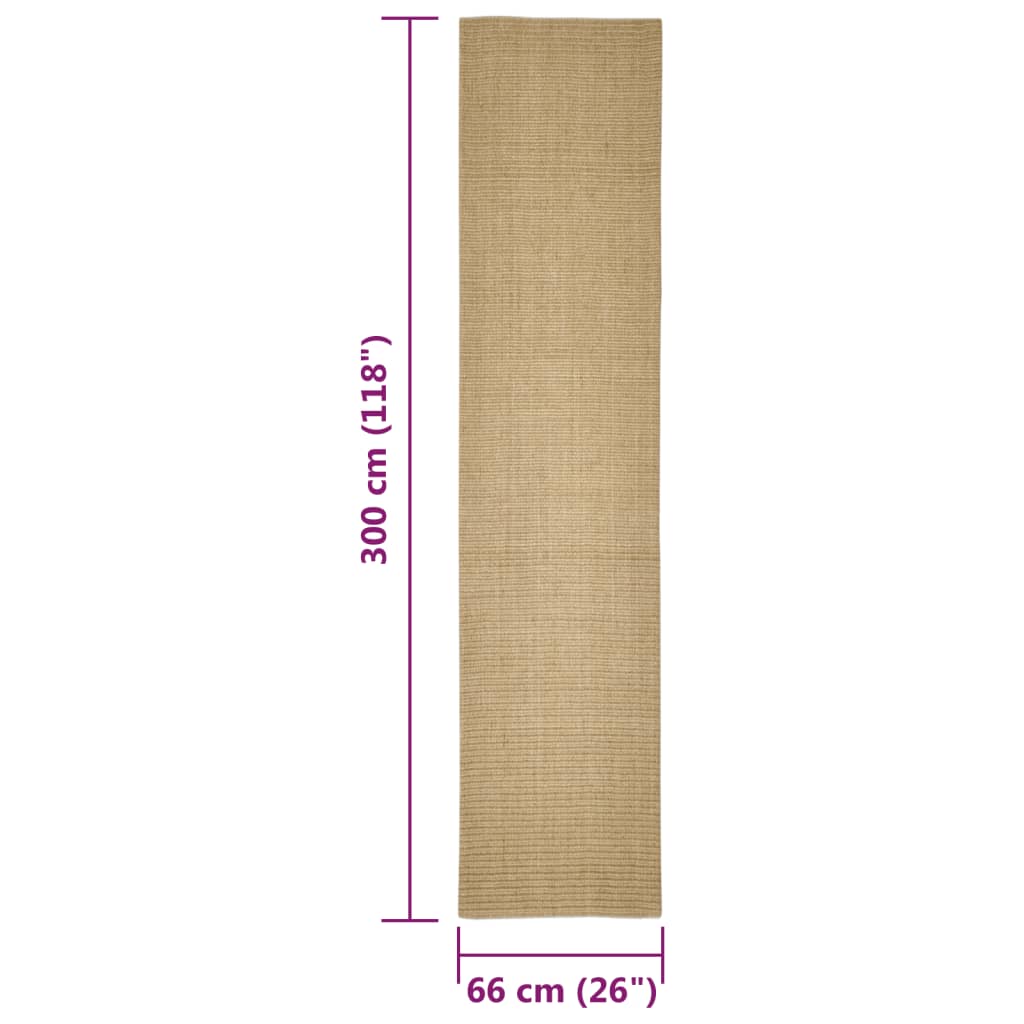 vidaXL Covor din sisal pentru ansamblu de zgâriat, 66x300 cm