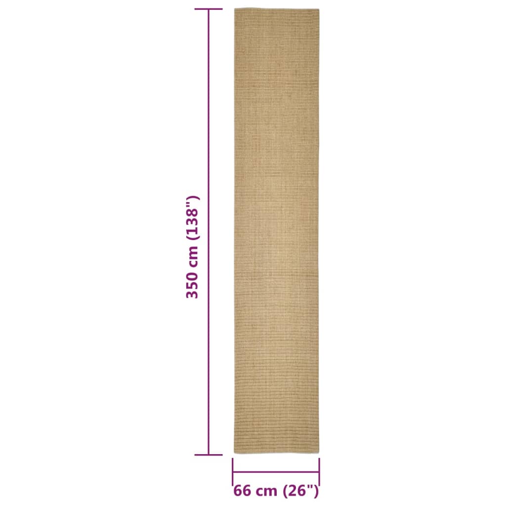 vidaXL Covor sisal pentru stâlp de zgâriat, 66x350 cm