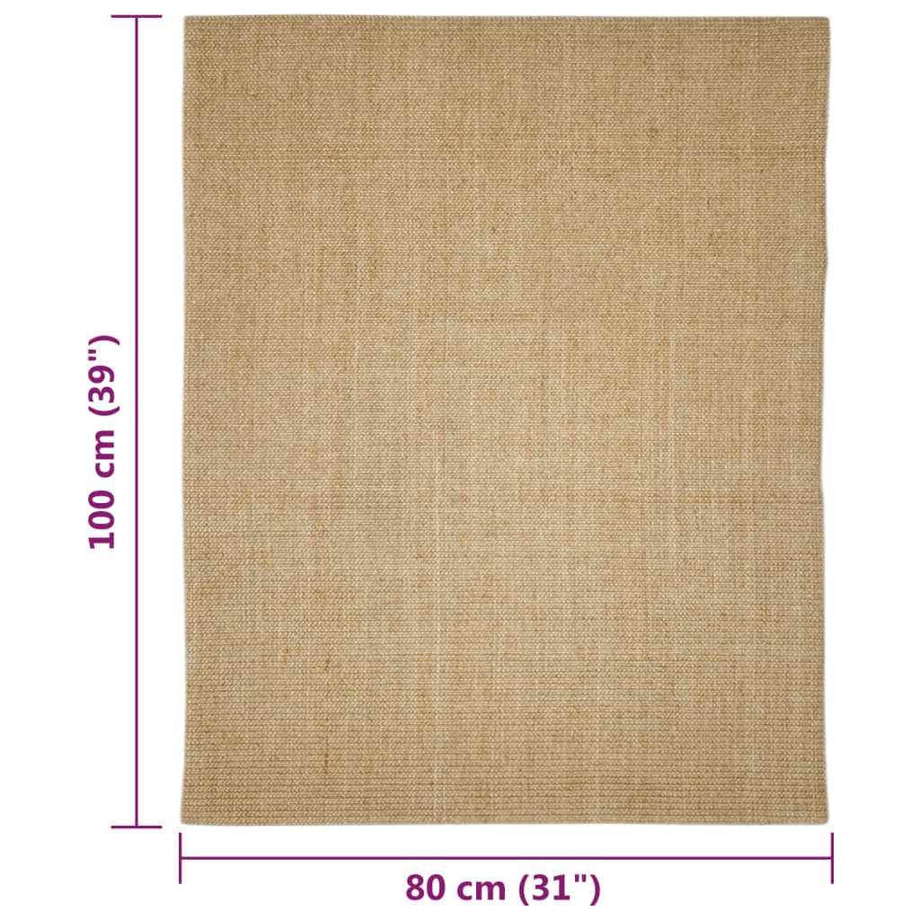 vidaXL Covor sisal pentru stâlp de zgâriat, 80x100 cm vidaXL Covor sisal pentru stâlp de zgâriat, 80x100 cm