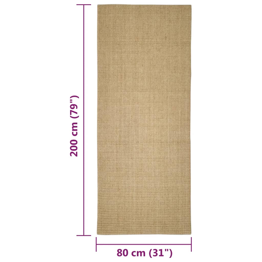 vidaXL Covor din sisal pentru ansamblu de zgâriat, 80x200 cm vidaXL Covor din sisal pentru ansamblu de zgâriat, 80x200 cm