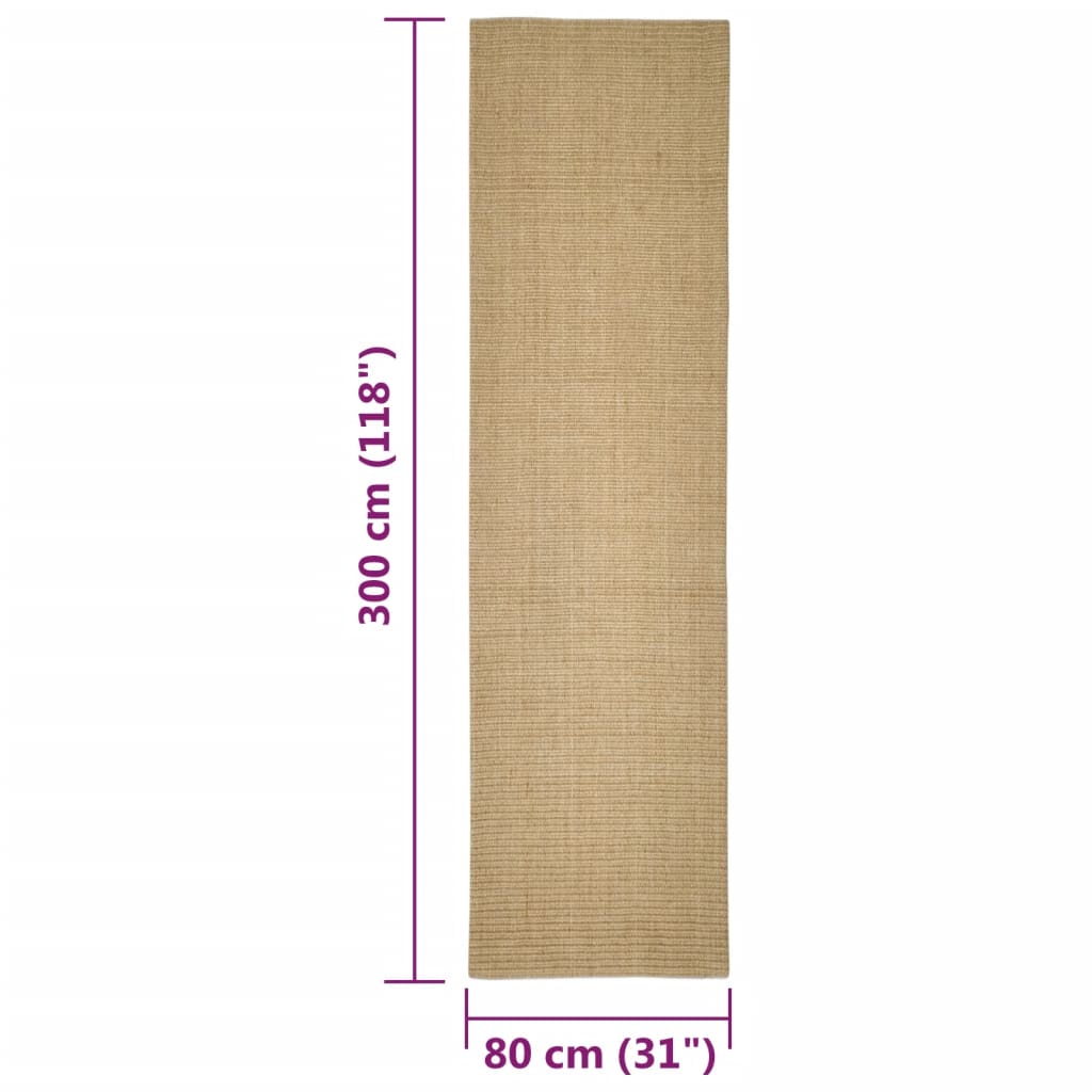 vidaXL Covor din sisal pentru ansamblu de zgâriat, 80x300 cm