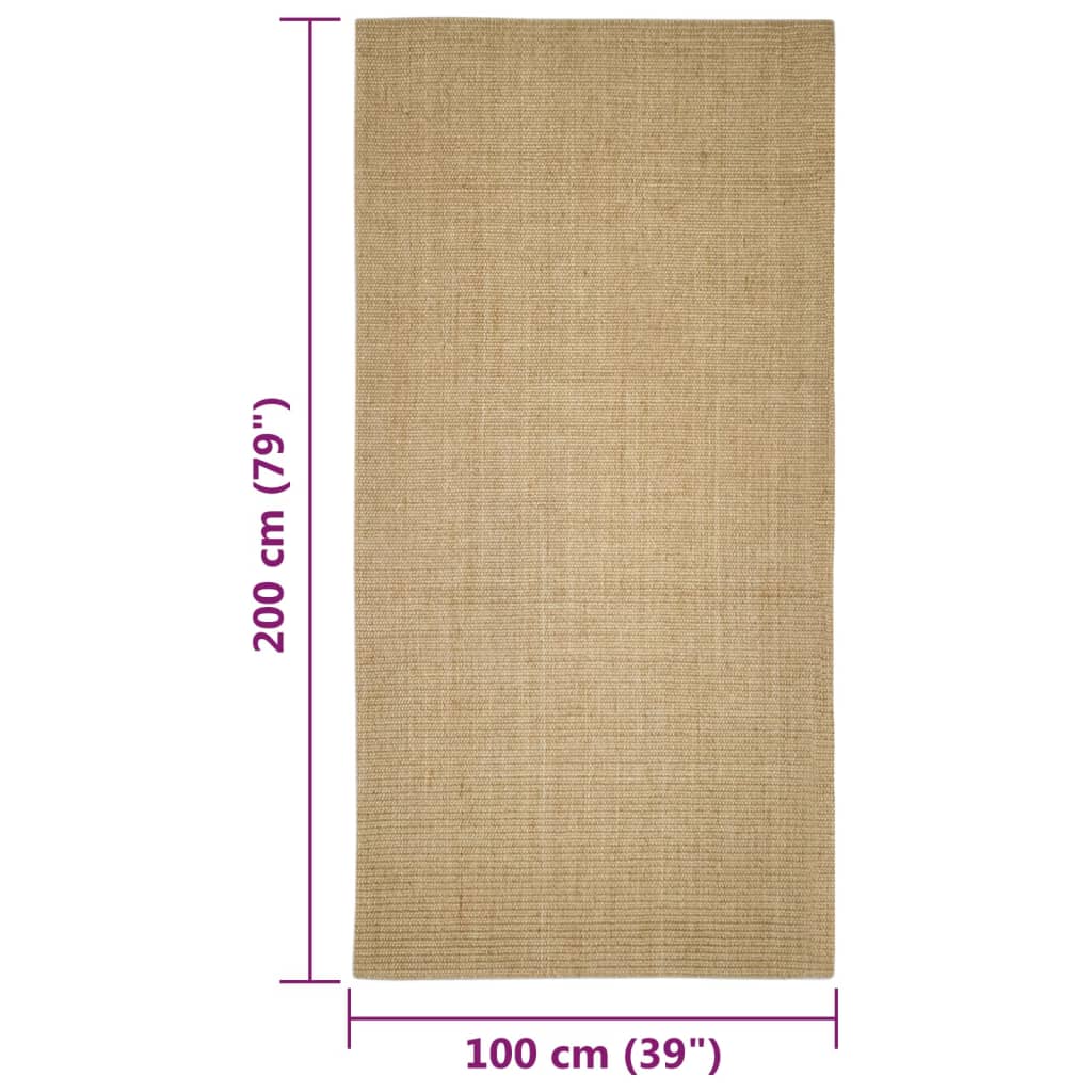 vidaXL Covor din sisal pentru stâlp de zgâriat, 100x200 cm vidaXL Covor din sisal pentru stâlp de zgâriat, 100x200 cm
