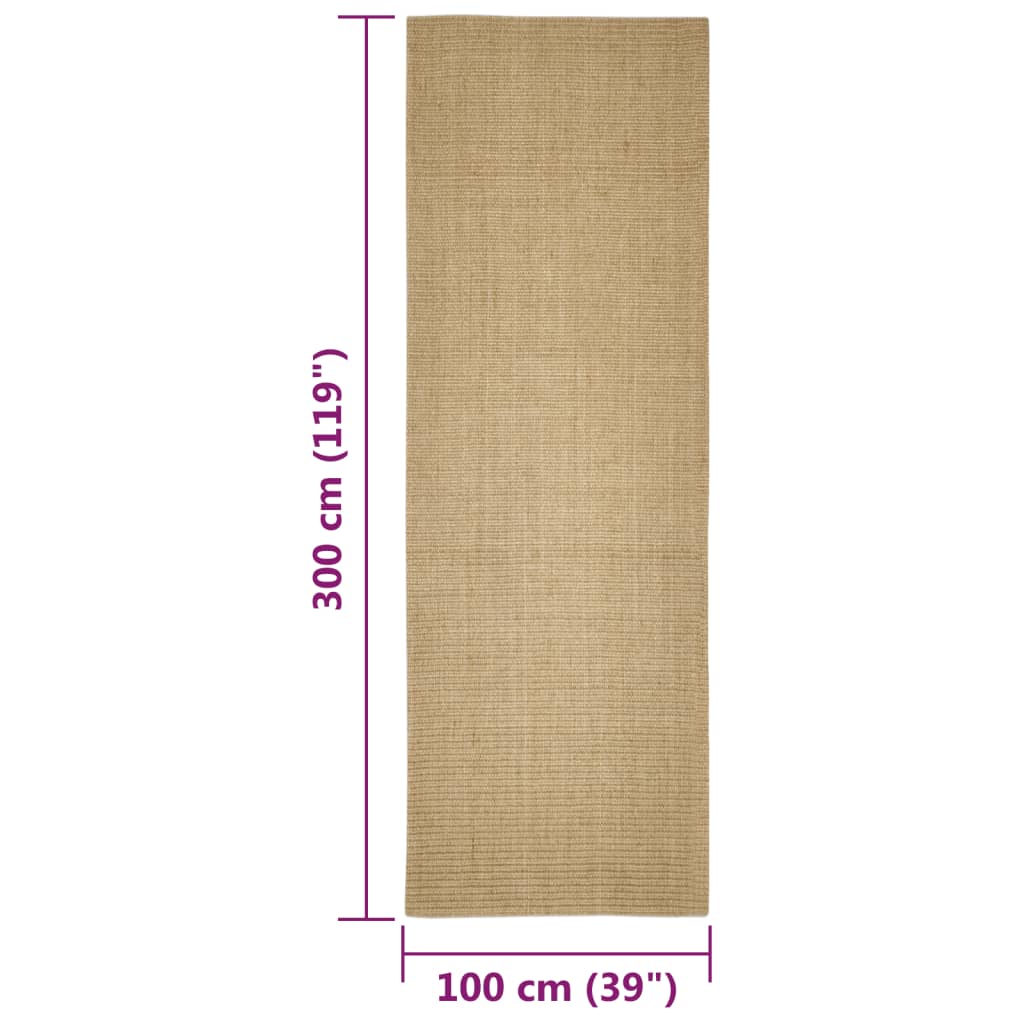 vidaXL Covor din sisal pentru stâlp de zgâriat, 100x300 cm vidaXL Covor din sisal pentru stâlp de zgâriat, 100x300 cm
