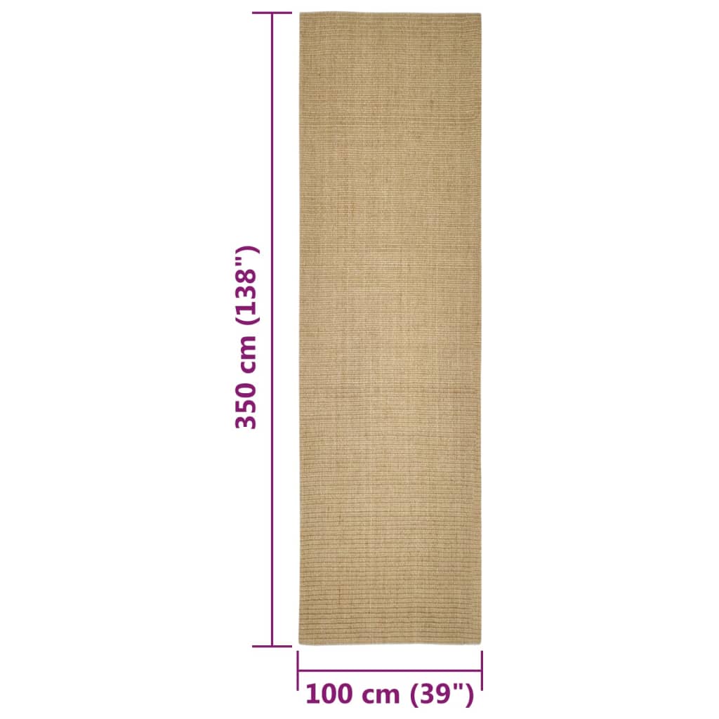 vidaXL Covor din sisal pentru stâlp de zgâriat, 100x350 cm vidaXL Covor din sisal pentru stâlp de zgâriat, 100x350 cm