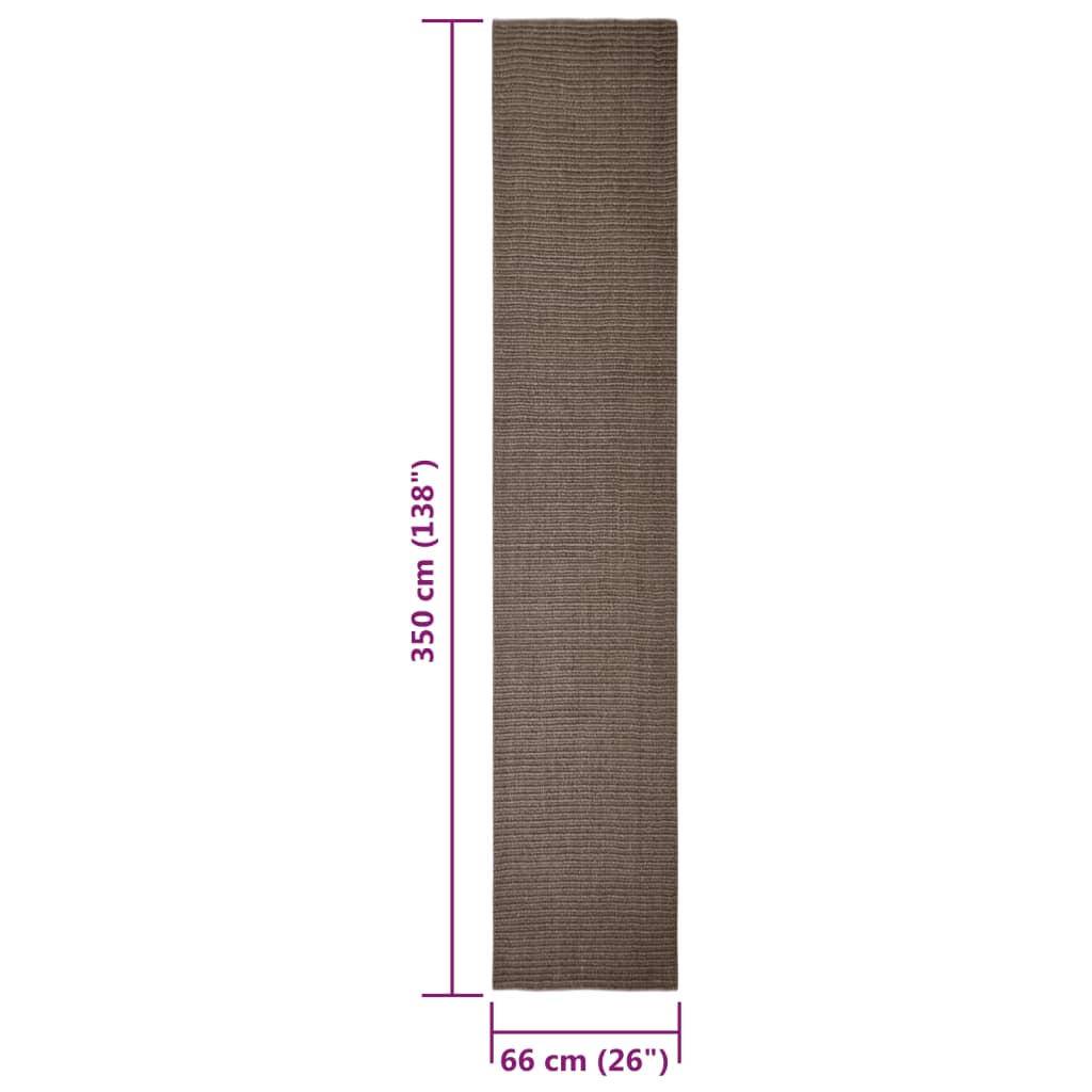 vidaXL Covor din sisal pentru ansamblu de zgâriat, maro, 66x350 cm