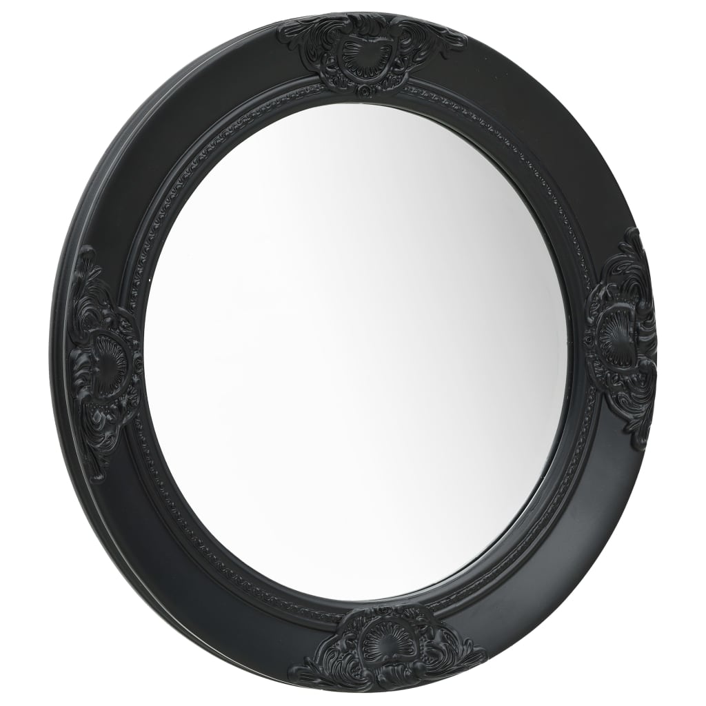 vidaXL Oglindă de perete în stil baroc, negru, 50 cm vidaXL Oglindă de perete în stil baroc, negru, 50 cm
