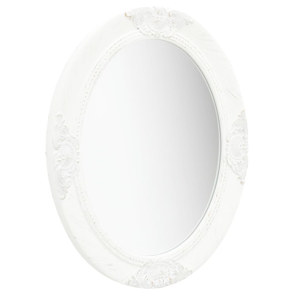 vidaXL Oglindă de perete în stil baroc, alb, 50 x 60 cm vidaXL Oglindă de perete în stil baroc, alb, 50 x 60 cm