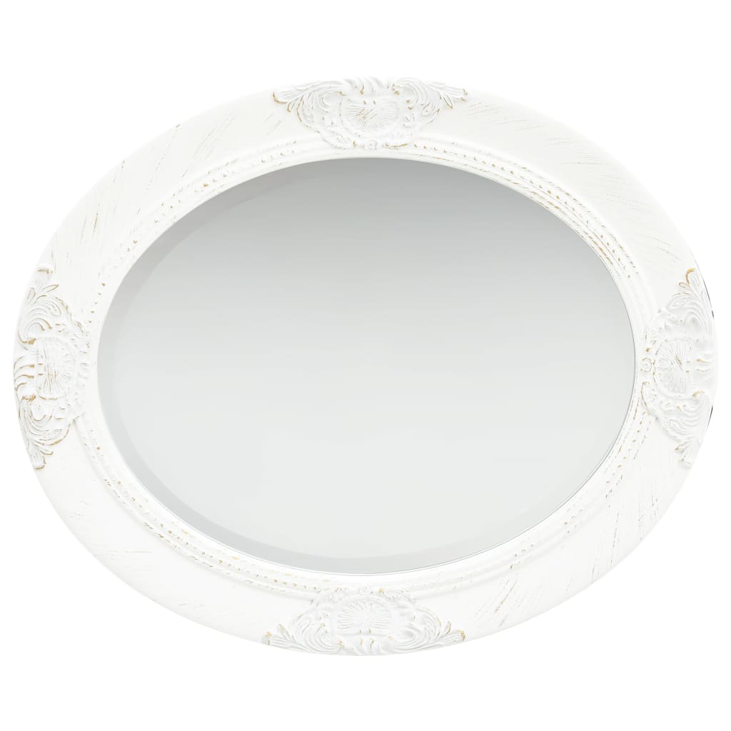 vidaXL Oglindă de perete în stil baroc, alb, 50 x 60 cm vidaXL Oglindă de perete în stil baroc, alb, 50 x 60 cm