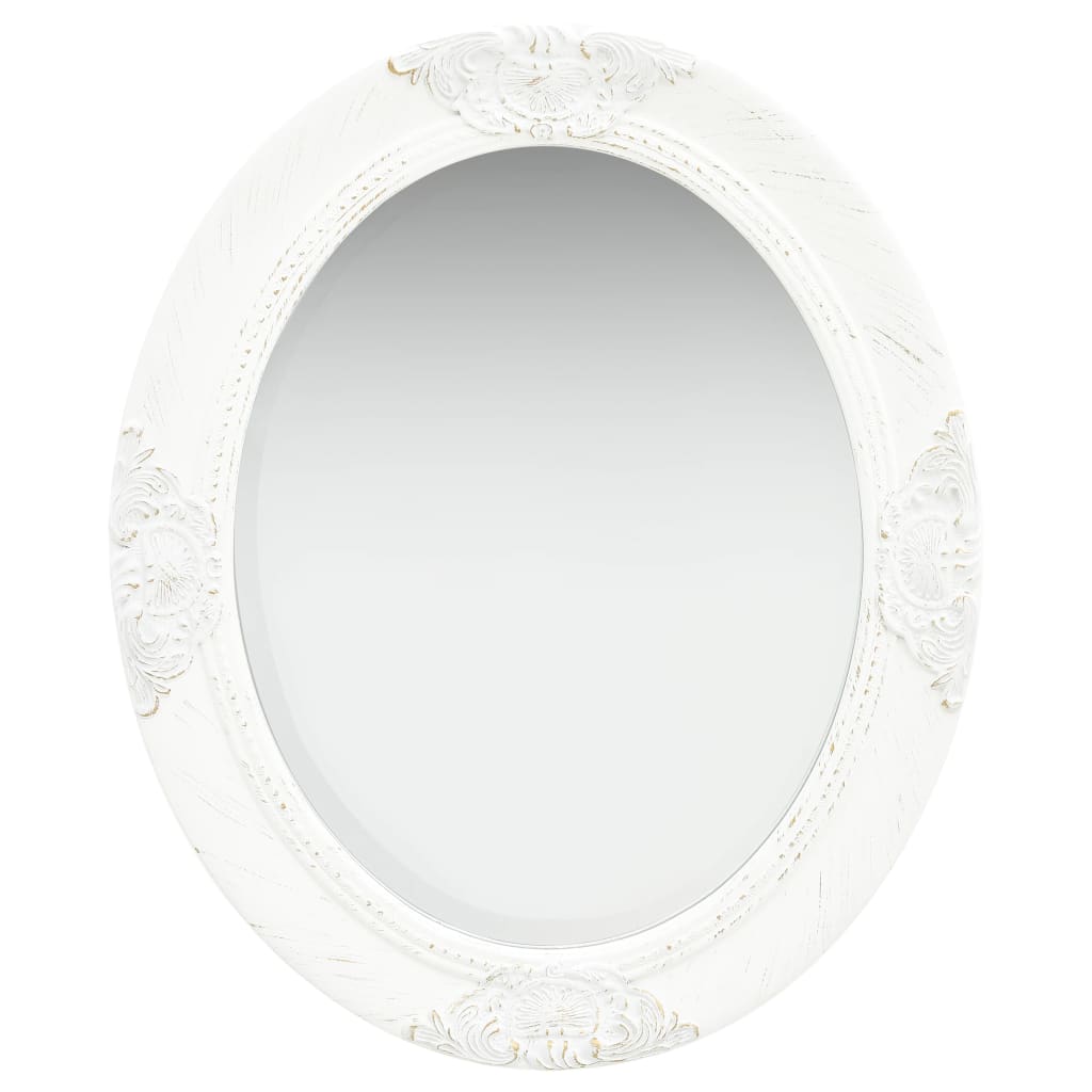 vidaXL Oglindă de perete în stil baroc, alb, 50 x 60 cm vidaXL Oglindă de perete în stil baroc, alb, 50 x 60 cm