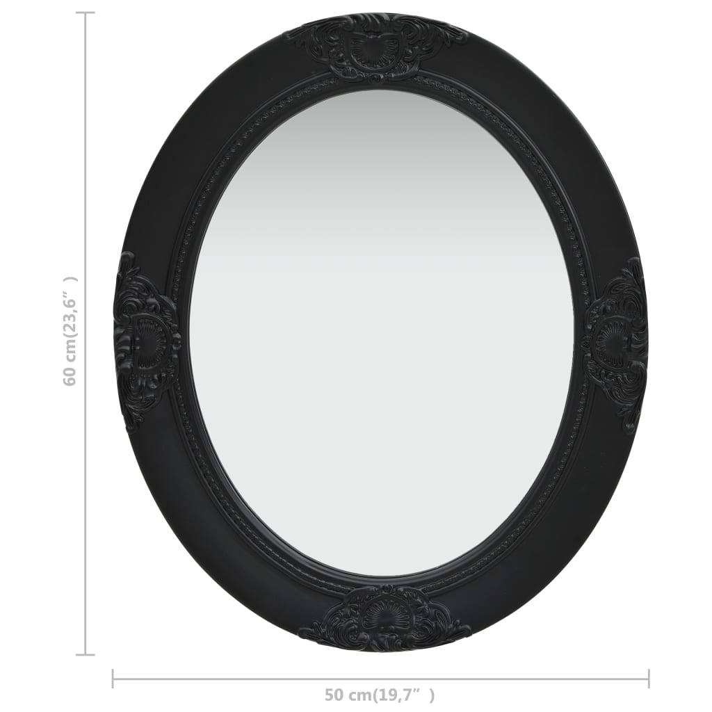 vidaXL Oglindă de perete în stil baroc, negru, 50 x 60 cm vidaXL Oglindă de perete în stil baroc, negru, 50 x 60 cm