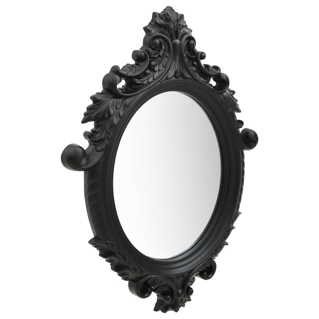 vidaXL Oglindă de perete în stil Castle, negru, 56 x 76 cm vidaXL Oglindă de perete în stil Castle, negru, 56 x 76 cm