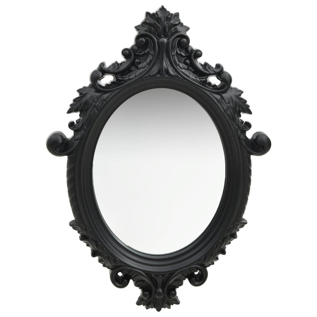 vidaXL Oglindă de perete în stil Castle, negru, 56 x 76 cm vidaXL Oglindă de perete în stil Castle, negru, 56 x 76 cm