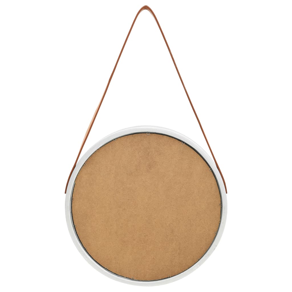 vidaXL Oglindă de perete cu o curea, 40 cm, argintiu vidaXL Oglindă de perete cu o curea, 40 cm, argintiu