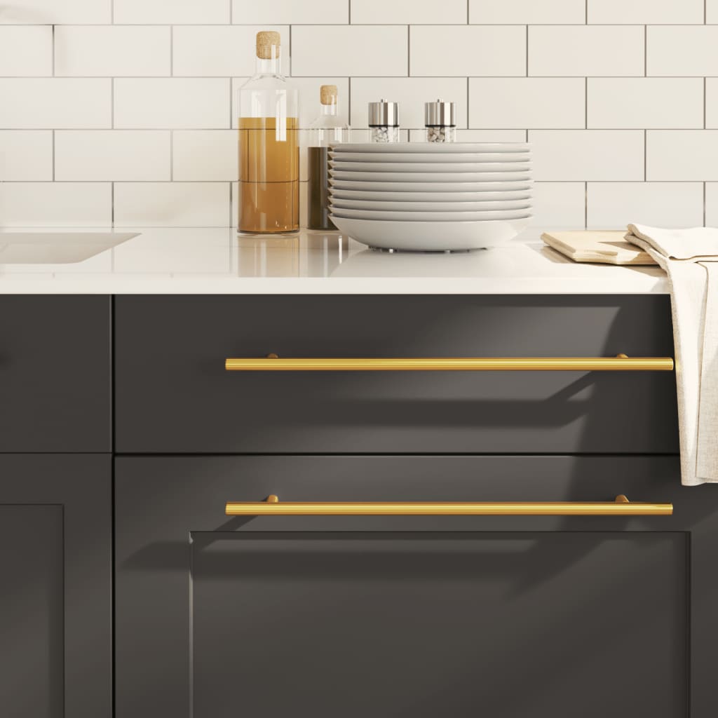 vidaXL Mânere de dulap, 10 buc., auriu, 320 mm, oțel inoxidabil vidaXL Mânere de dulap, 10 buc., auriu, 320 mm, oțel inoxidabil