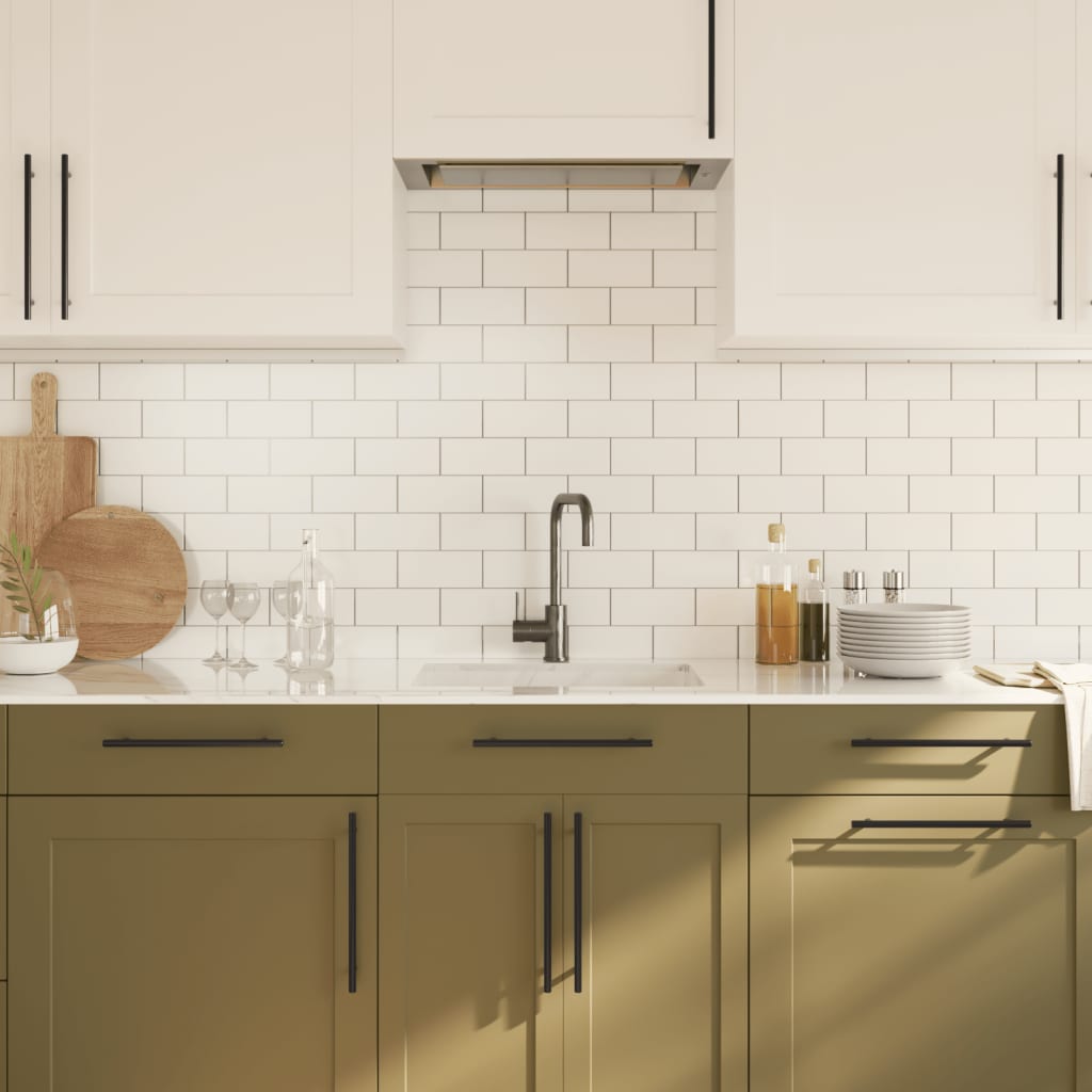 vidaXL Mânere de dulap, 10 buc., negru, 224 mm, oțel inoxidabil