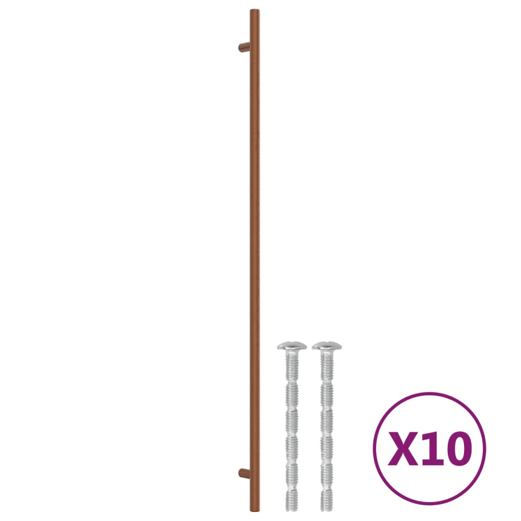 vidaXL Mânere de dulap, 10 buc., bronz, 480 mm, oțel inoxidabil
