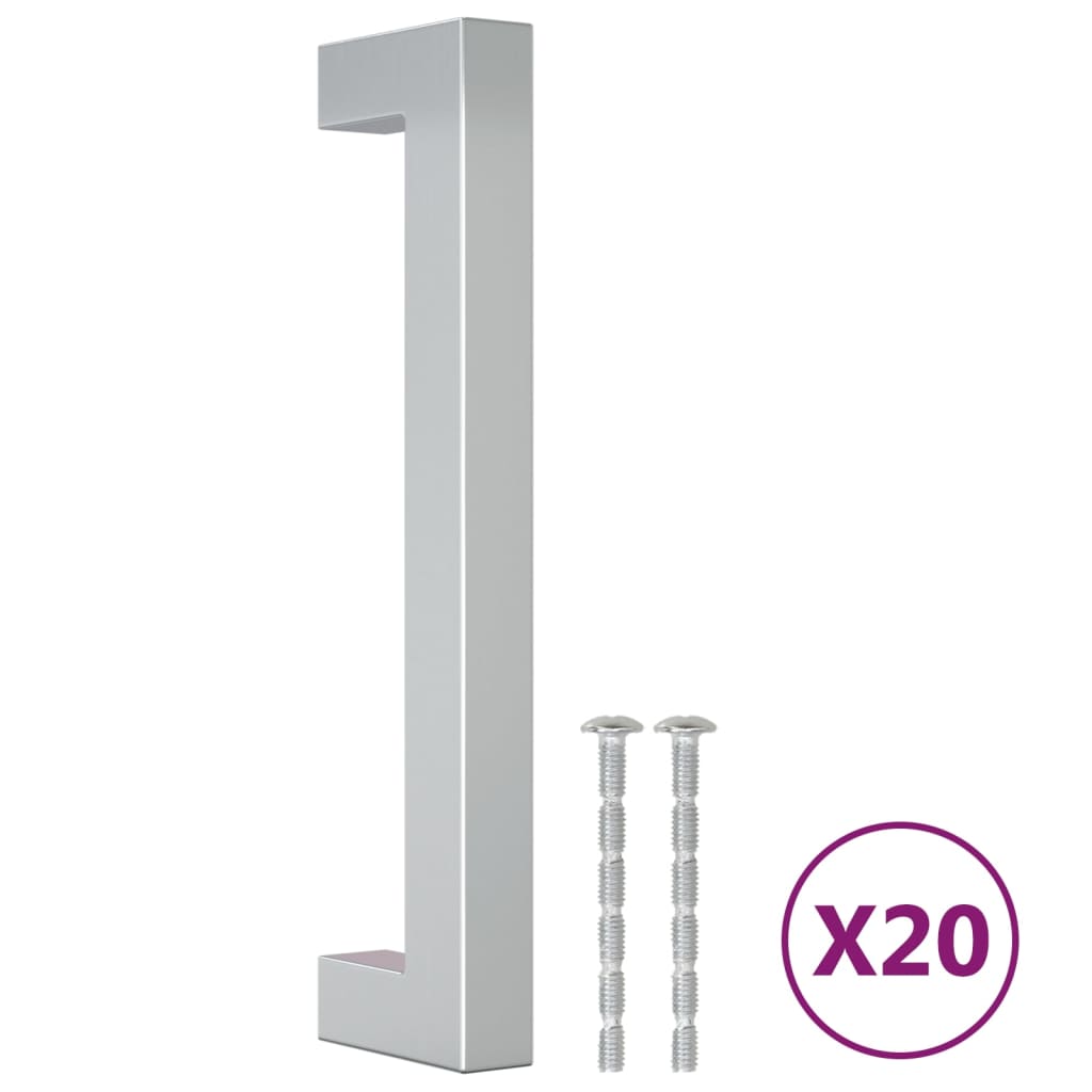 vidaXL Mânere de dulap, 20 buc., argintiu, 128 mm, oțel inoxidabil vidaXL Mânere de dulap, 20 buc., argintiu, 128 mm, oțel inoxidabil
