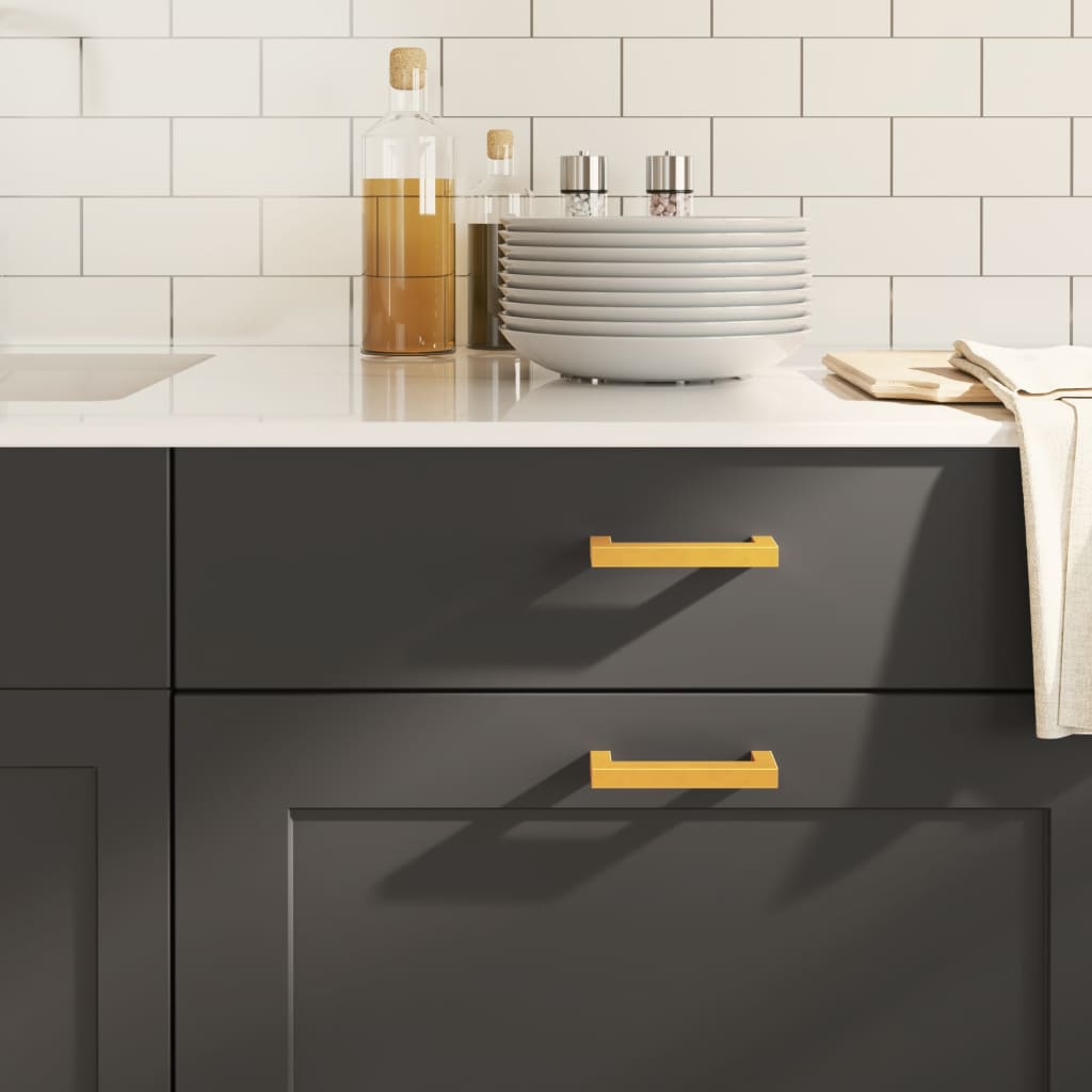 vidaXL Mânere de dulap, 20 buc., auriu, 96 mm, oțel inoxidabil vidaXL Mânere de dulap, 20 buc., auriu, 96 mm, oțel inoxidabil