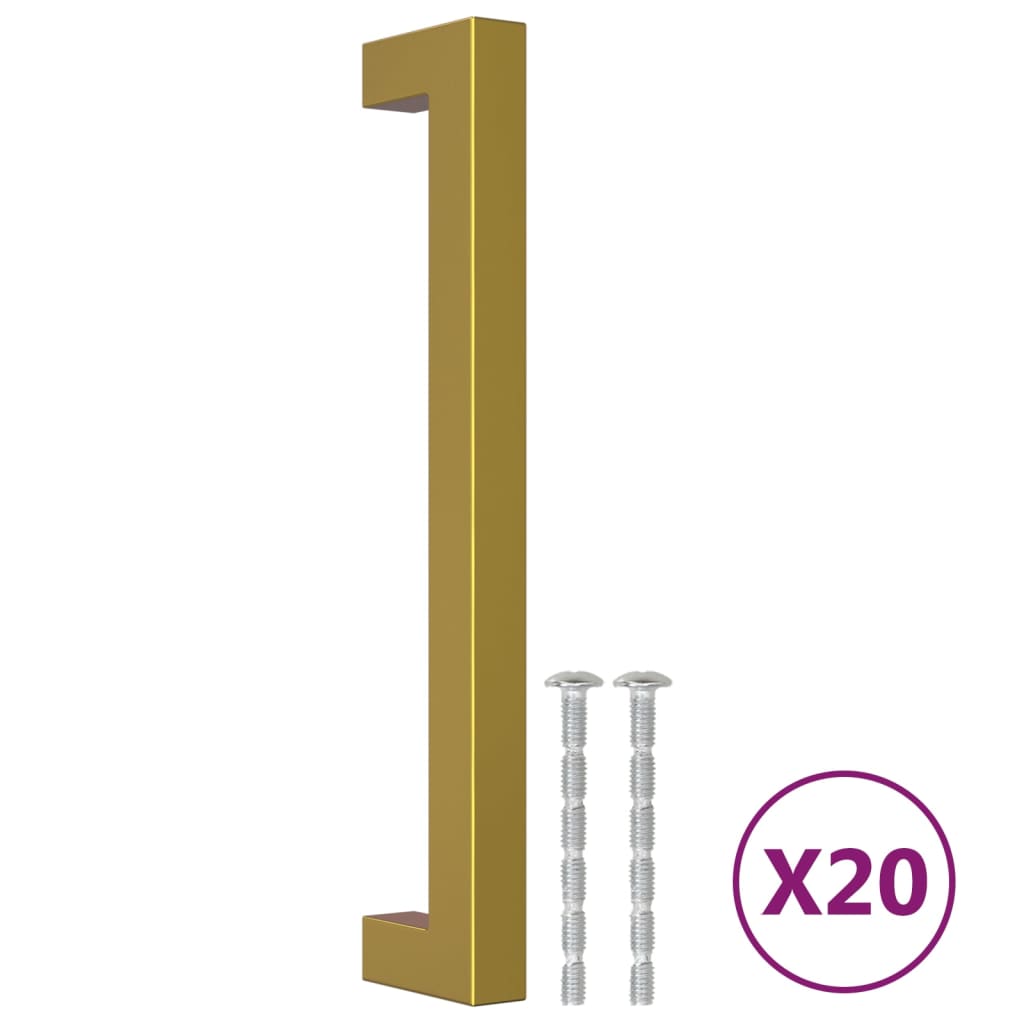 vidaXL Mânere de dulap, 20 buc., auriu, 160 mm, oțel inoxidabil vidaXL Mânere de dulap, 20 buc., auriu, 160 mm, oțel inoxidabil