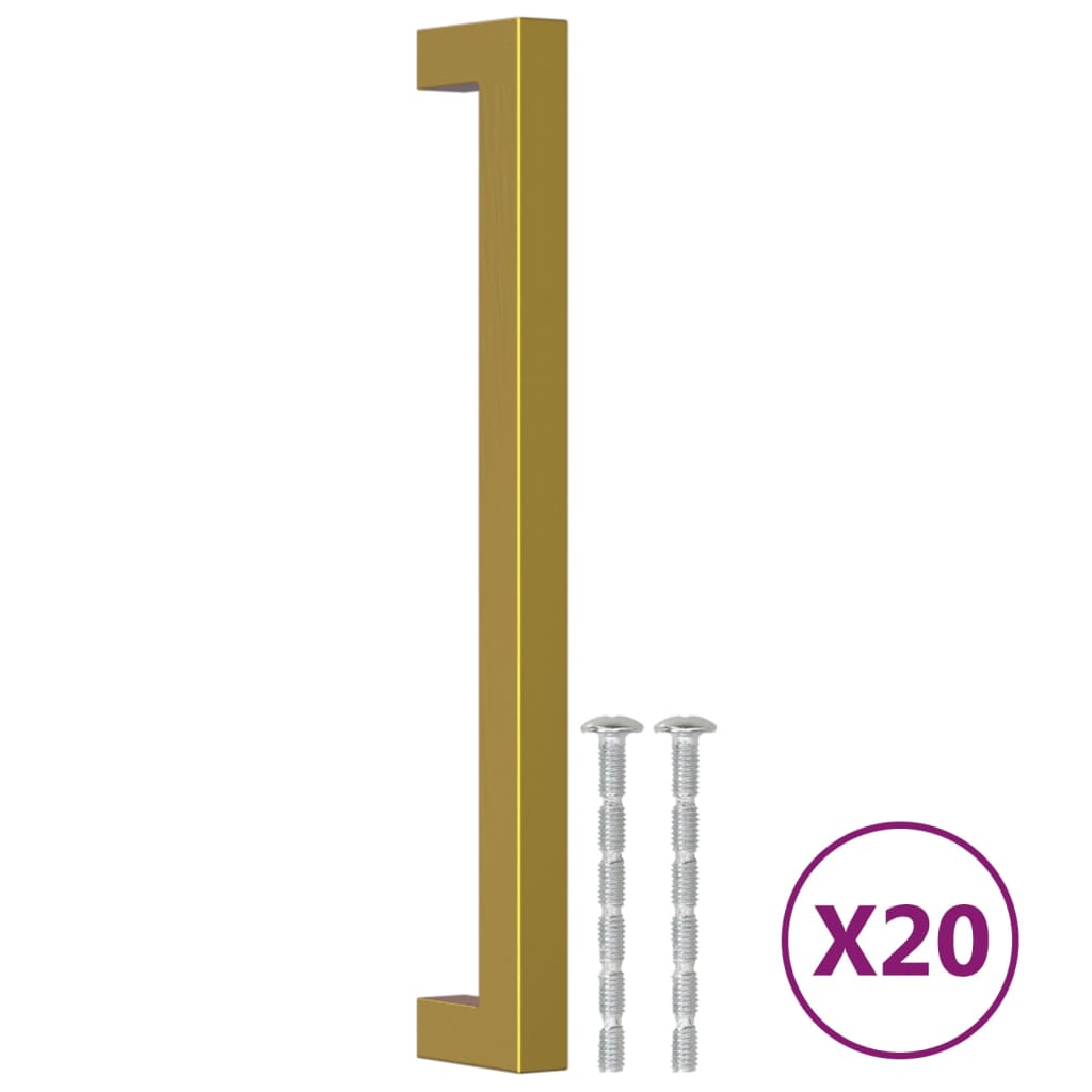 vidaXL Mânere de dulap, 20 buc., auriu, 192 mm, oțel inoxidabil vidaXL Mânere de dulap, 20 buc., auriu, 192 mm, oțel inoxidabil