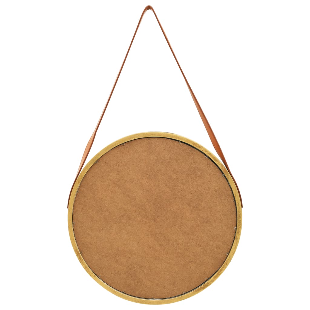 vidaXL Oglindă de perete cu o curea, 50 cm, auriu vidaXL Oglindă de perete cu o curea, 50 cm, auriu