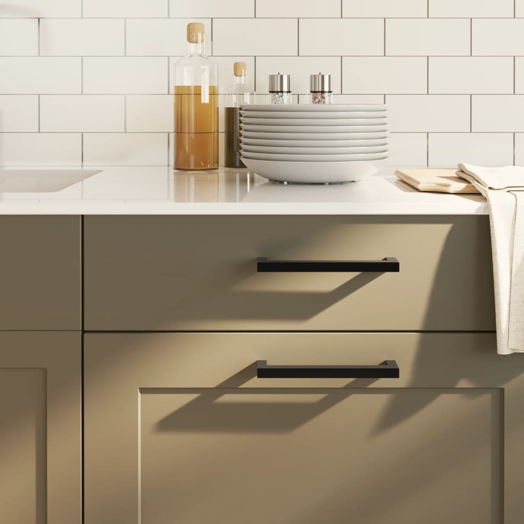 vidaXL Mânere de dulap, 20 buc., negru, 160 mm, oțel inoxidabil vidaXL Mânere de dulap, 20 buc., negru, 160 mm, oțel inoxidabil