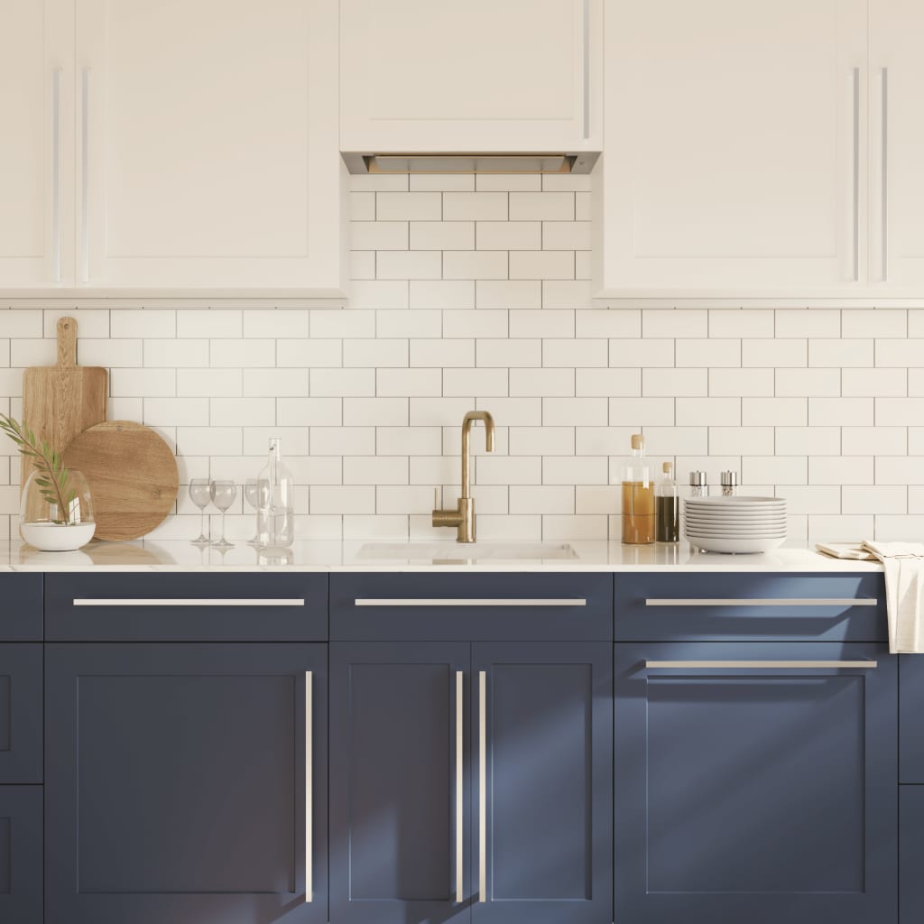 vidaXL Mânere de dulap, 10 buc., argintiu, 480 mm, oțel inoxidabil vidaXL Mânere de dulap, 10 buc., argintiu, 480 mm, oțel inoxidabil