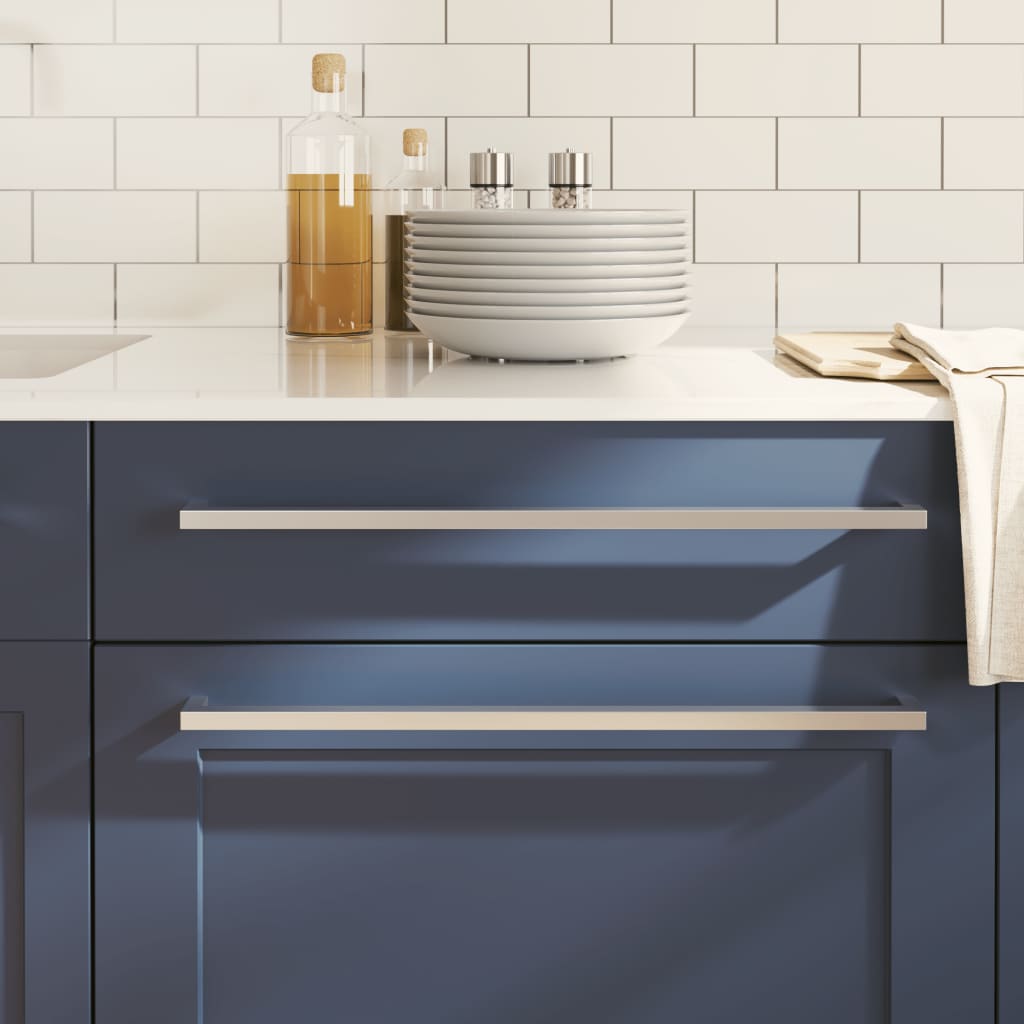vidaXL Mânere de dulap, 10 buc., argintiu, 480 mm, oțel inoxidabil vidaXL Mânere de dulap, 10 buc., argintiu, 480 mm, oțel inoxidabil