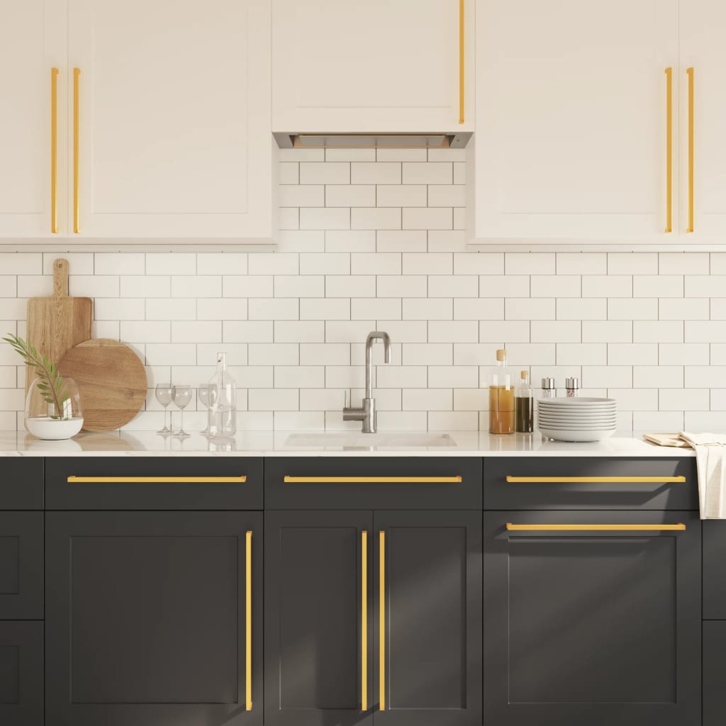 vidaXL Mânere de dulap, 10 buc., auriu, 480 mm, oțel inoxidabil vidaXL Mânere de dulap, 10 buc., auriu, 480 mm, oțel inoxidabil